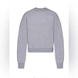 NWT SKIMS Cotton Fleece Crew Neck Pullover